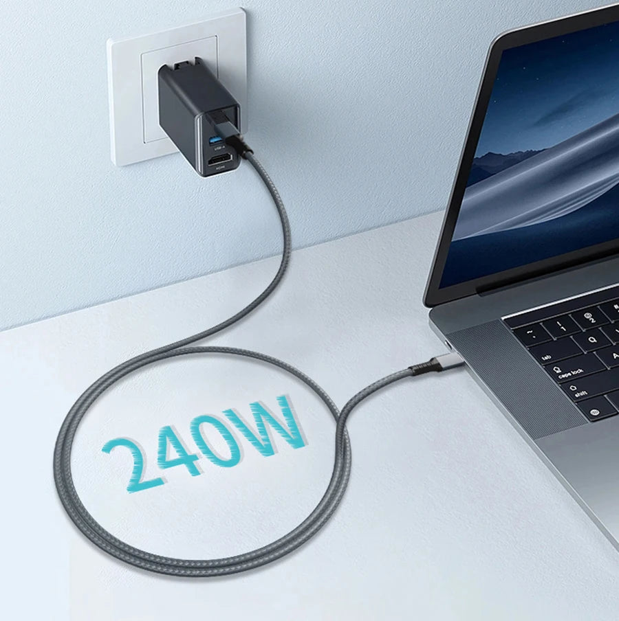 High-Speed USB4 240W Type-C Charging & Data Cable (40Gbps, 8K Display)