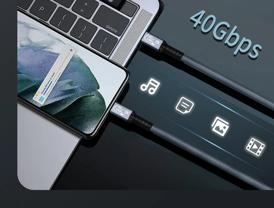 High-Speed USB4 240W Type-C Charging & Data Cable (40Gbps, 8K Display)