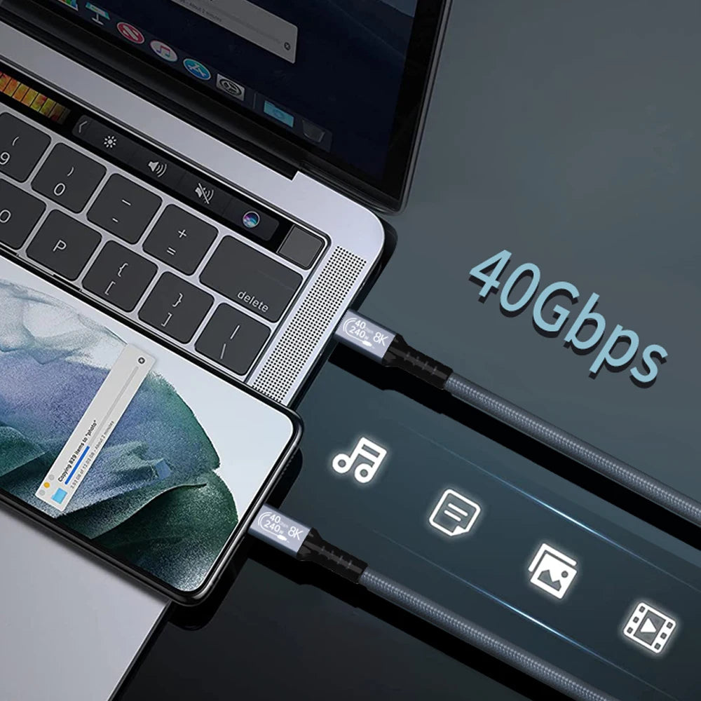 High-Speed USB4 240W Type-C Charging & Data Cable (40Gbps, 8K Display)