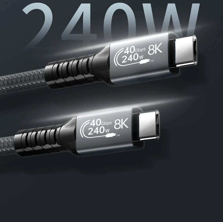 High-Speed USB4 240W Type-C Charging & Data Cable (40Gbps, 8K Display)